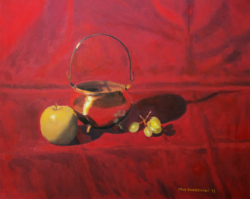 Brass Pot and Fruit  Oil on Canvas 16x20