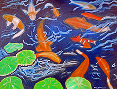 Koi in Kuala Lumpur  Oil on Canvas 36x24